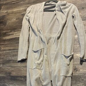 Barefoot Dreams Light Gray Open-Front Cardigan